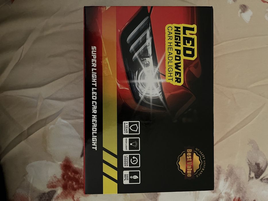 Set 2 Becuri LED H7 ,100W, Ventilator, 6000K, 12000LM