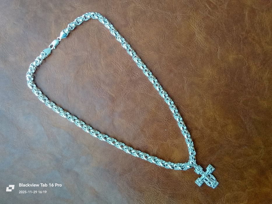 Сребърен Синджир със Кръст-90грама.