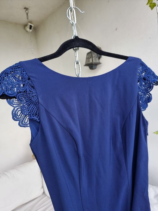 Rochie de ocazie speciala, albastru navy, marime 34 eu