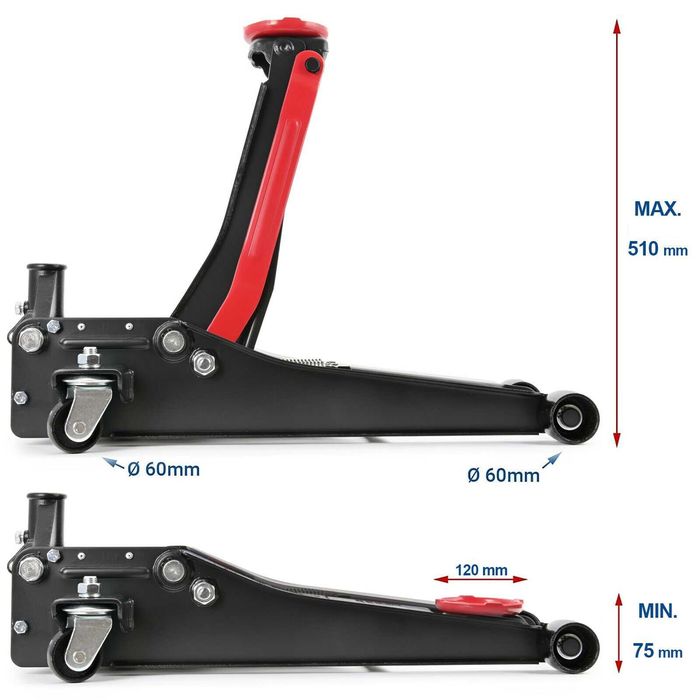 Нископрофилен крик 3 тона, 75-510мм – ROCKFORCE