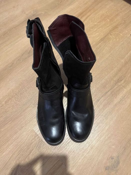 Ghete barbatesti Domeno din piele, negre, marimea 42