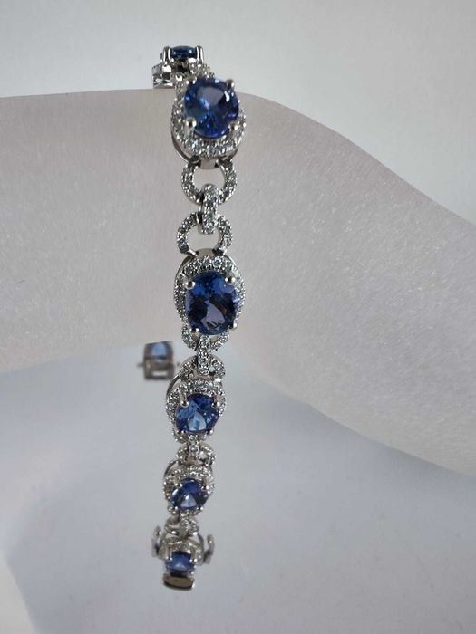 Bratara 14k diamante si tanzanite 10ct