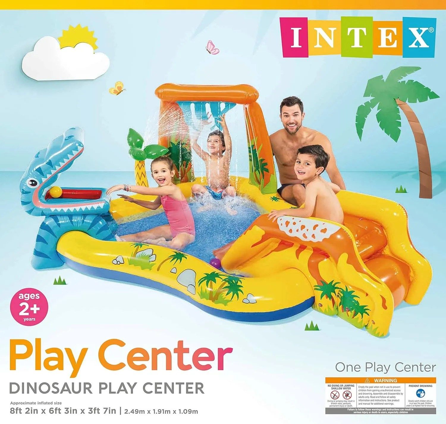 Детски Надуваем център за игра Intex Dinosaur Play Center, 244 x 198 с