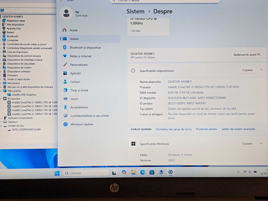 Laptop Hp 15S-FQ1XXX, Intel Core I3-1005g1, 8 GB, Intel Uhd,ssd 512 GB