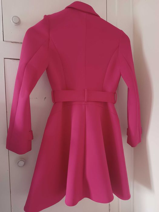 Стилно пролетно / есенно палто в цикламен цвят