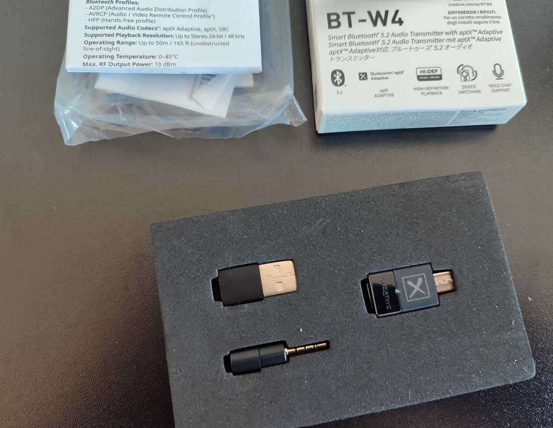 Creative BT-W4, Смарт Bluetooth 5.2 Аудио приемник, PC, Mac, PS5, PS4