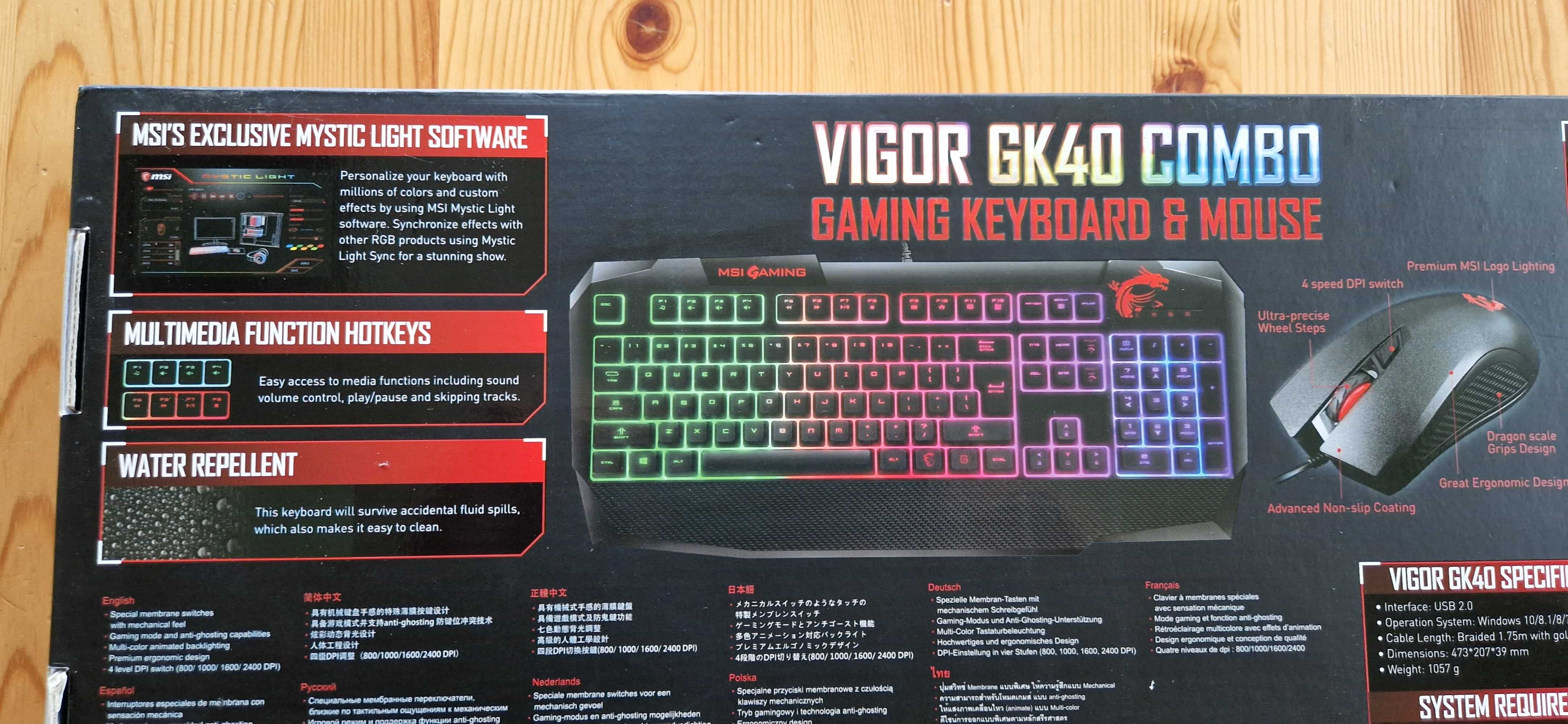 Геймърска клавиатура и мишка MSI VIGOR GK40 Combo/Gaming keyboard