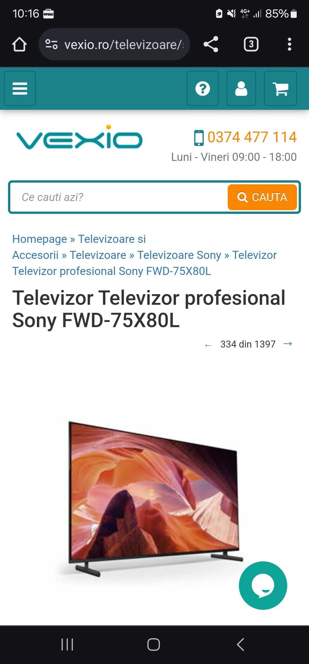 Televizor Sony Bravia 75 inch,sigilat