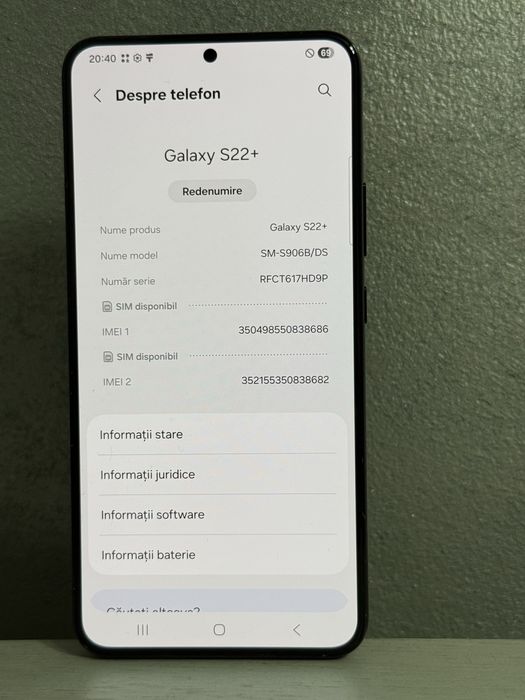 Samsung S22plus Pret 1500 lei