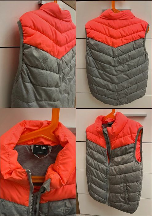 Vestă 4F fetiță, nouă, mărime 11 ani, roz cu gri.