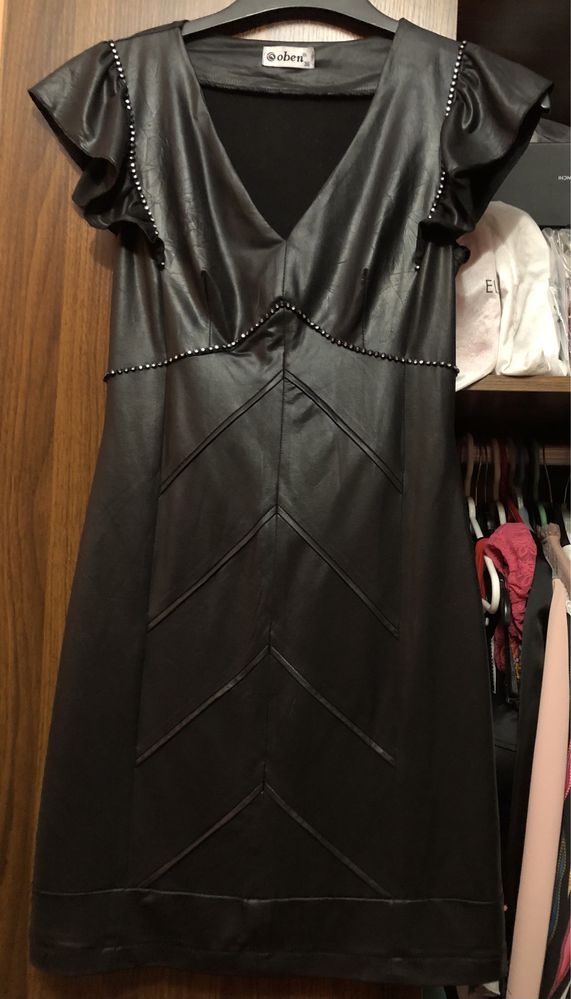 Rochie imitatie de piele subțire