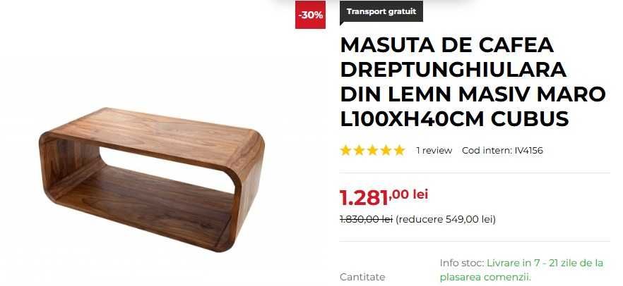 Masuta de cafea fixa, alba