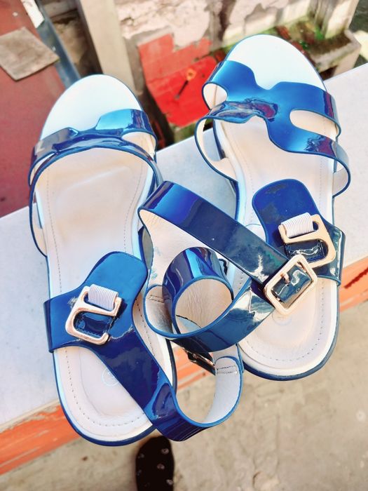 Дамски официални сандали с висока подметка-размер 41