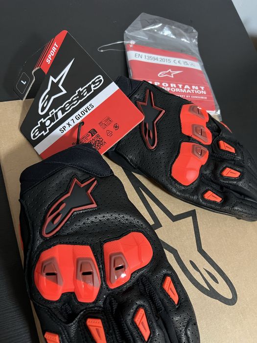Мото Ръкавици Alpinestars SP S 7 Gloves Black Red Fluo