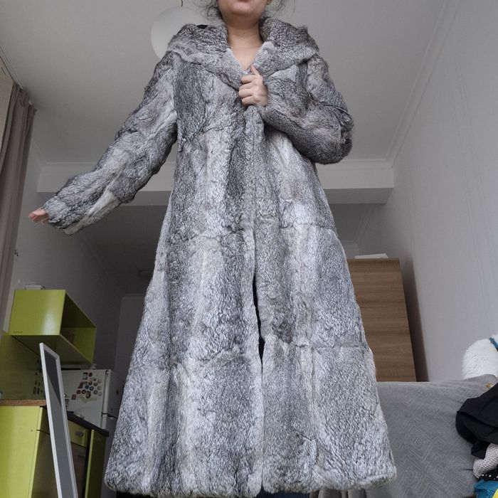 Blana naturala de iepure lunga superba luxoasa