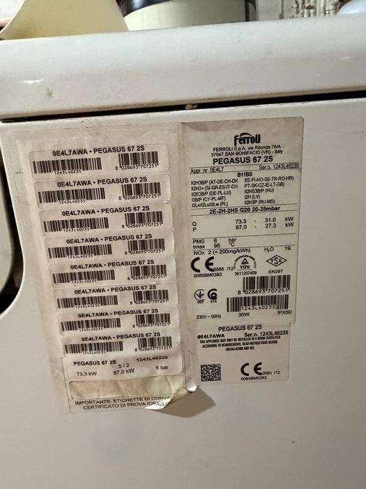 Ferroli pegasus 67 2s газовый котёл Италия