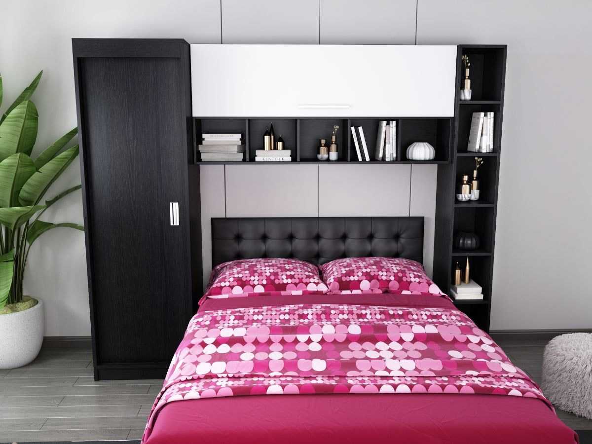 Set Dormitor Bingo 2.27m cu pat tapitat Wenge incadrat
