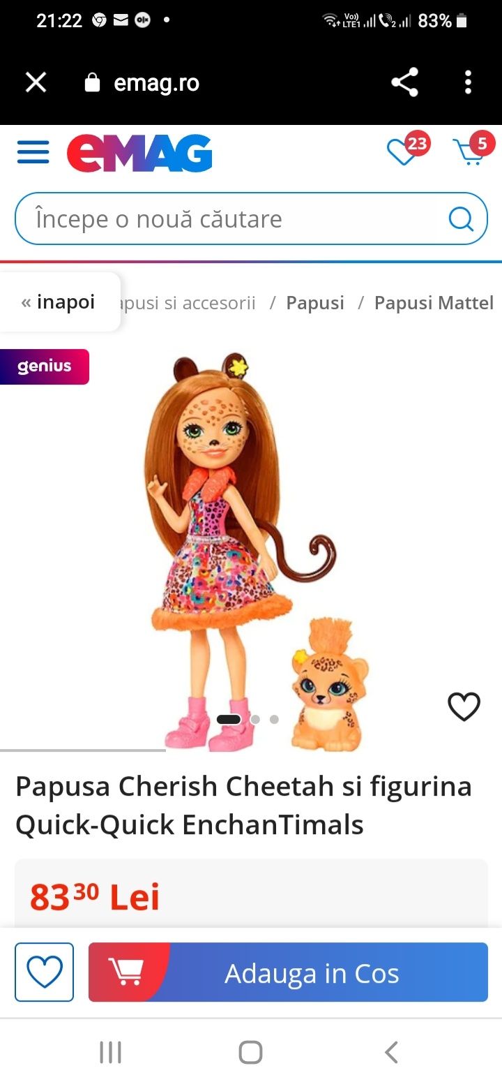 jucarii /papusa Enchantimals /papusa Cherics/MATEL