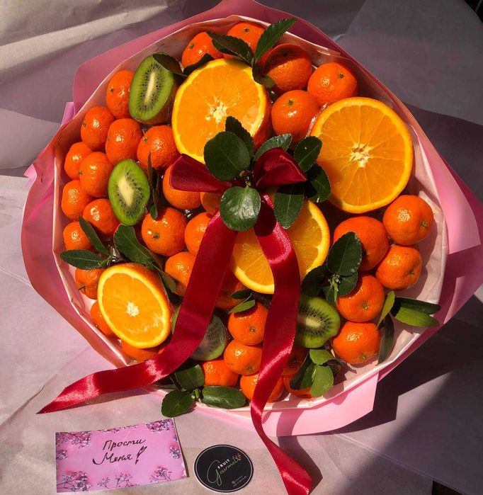 Букет из мандаринов  mandarin buket Подарки мандарин букет