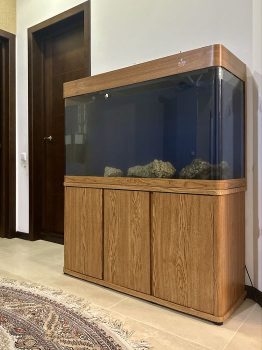 Аквариум акриловый 300 л с рыбами. Астронатусы 3 шт. Парчовые 2 шт.