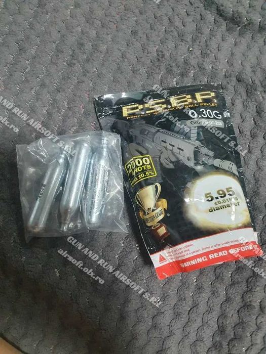 Pistol Airsoft Cu Aer Comprimat - [RECUL PUTERNIC] Co2Gaz FULL METAL!!