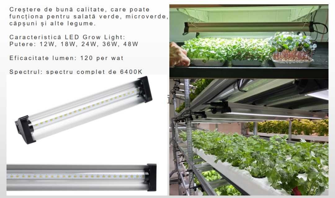 Lumină led de creștere plante,legume  6400K, lumină de zi, 48 w, 107cm