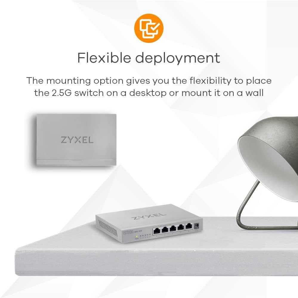 Switch Zyxel MG-105,5 port 2.5G Multi-Gigabit negestionat,rețea SOHO