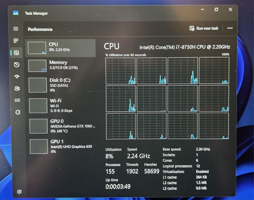 Laptop gaming Razer Blade 15 Advanced 2018 i7 8750 GTX 1060 6GB