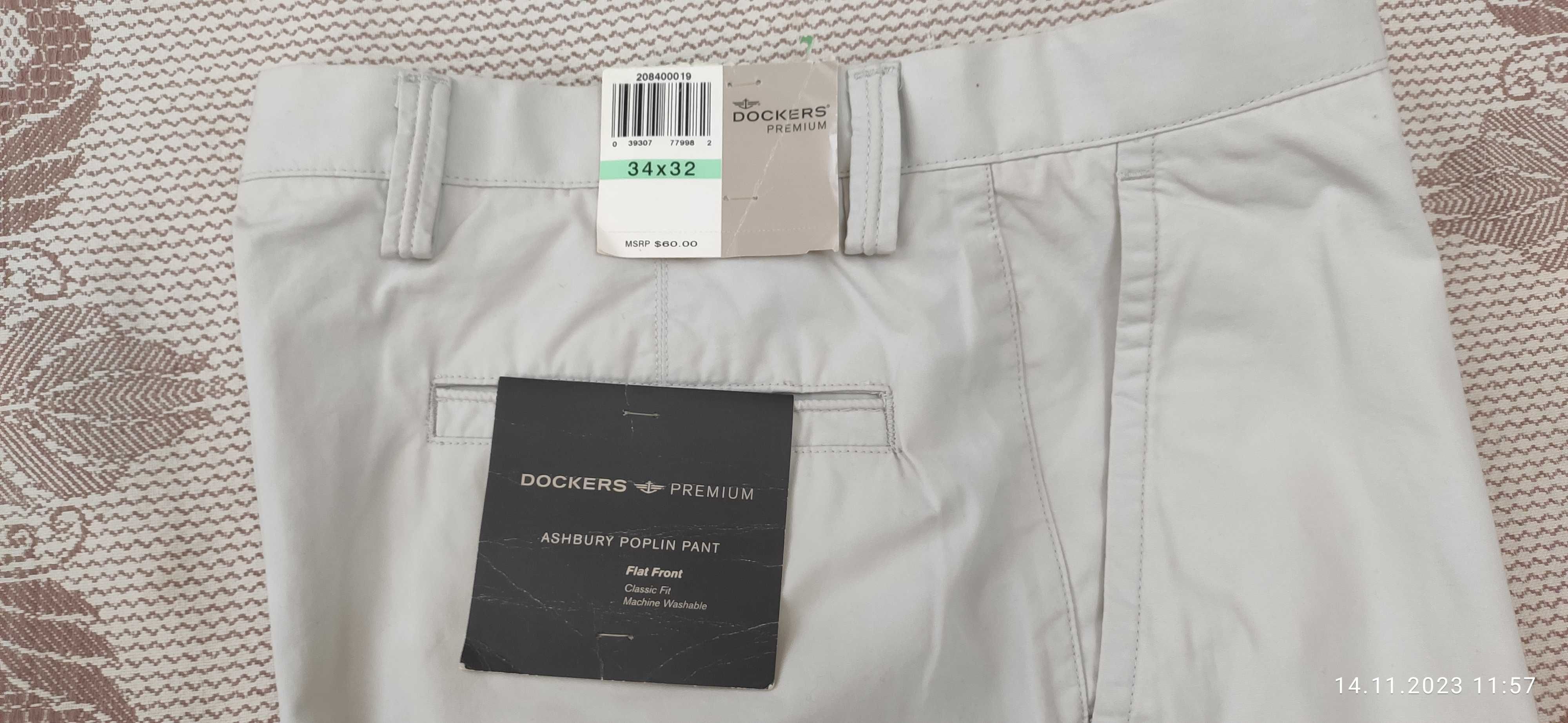Dockers Premium - брюки чиносы, новые.