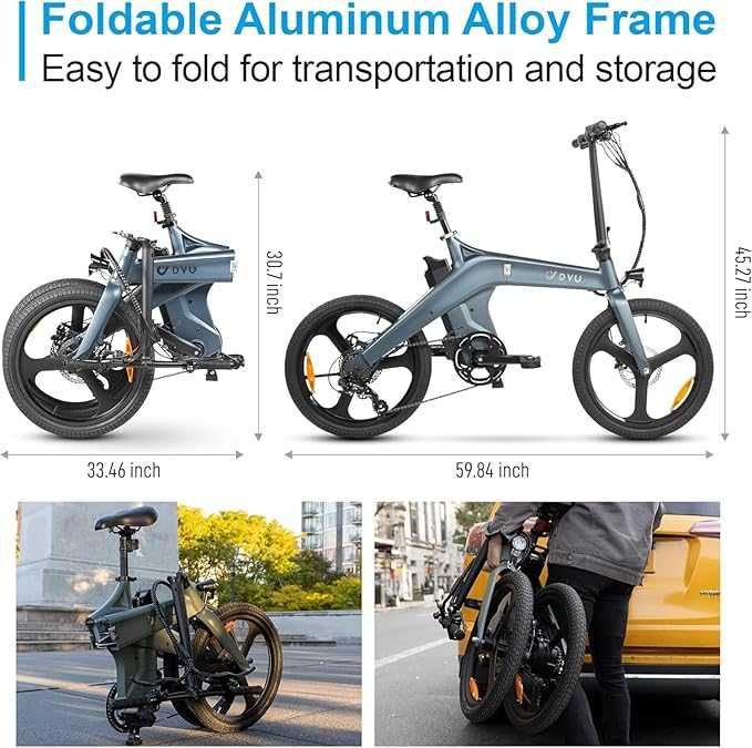 Сгъваемо електрическо колело DYU T1 500W 36V 10Ah