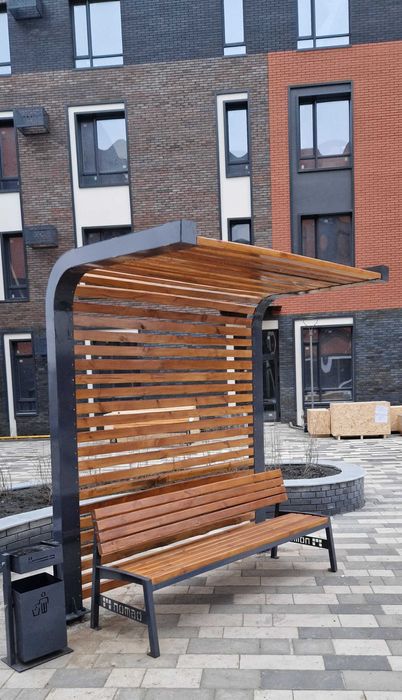 Пергола навес, скамейки, урны