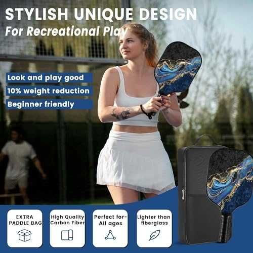 Нова Карбонова хилка за Pickleball с омекотен захват и стилен дизайн