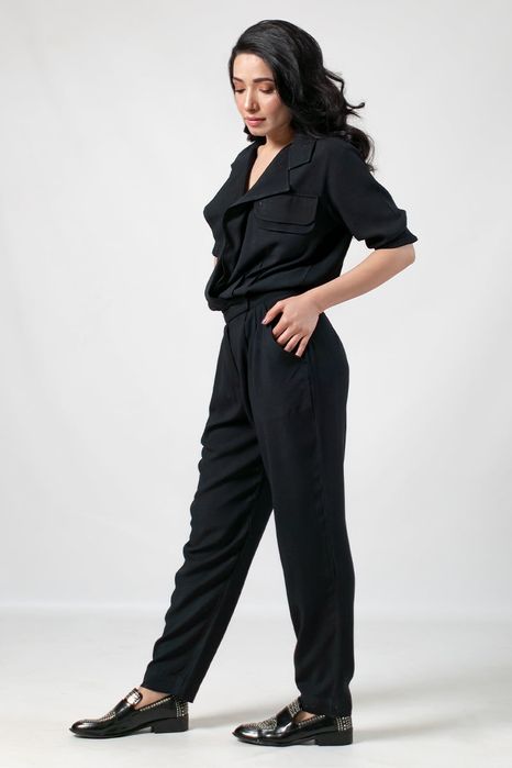 Дамски черен гащеризон