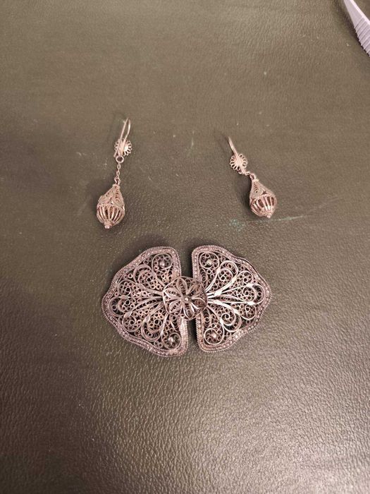 Стари сребърни пафти с обици