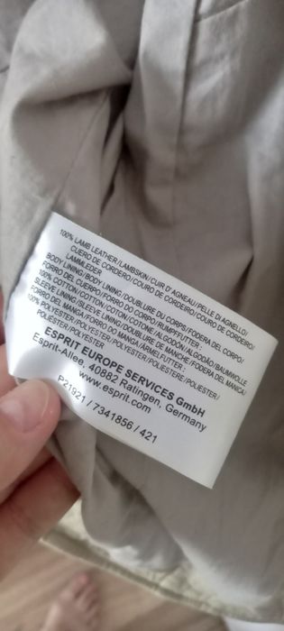 Geaca piele naturala crem, masura 38