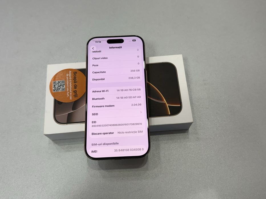 Iphone 16 Pro, 256 gb, Desert Titanium, la cutie