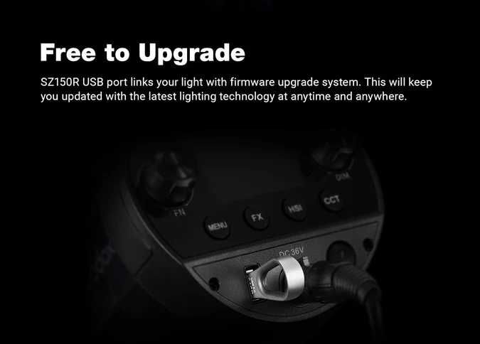 Lampa LED GODOX SZ150R RGB Bi-color Zoom 150W Lumină studio 2800–6500K