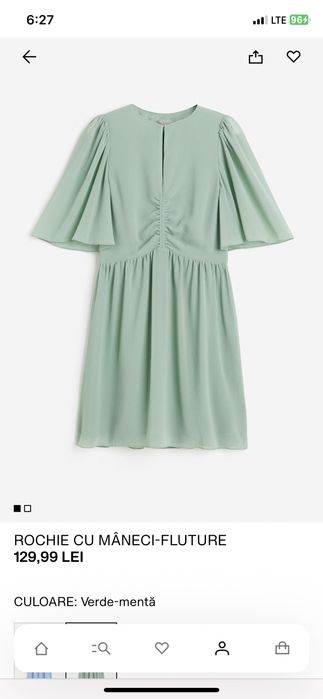 Rochie de voal cu mâneci fluture