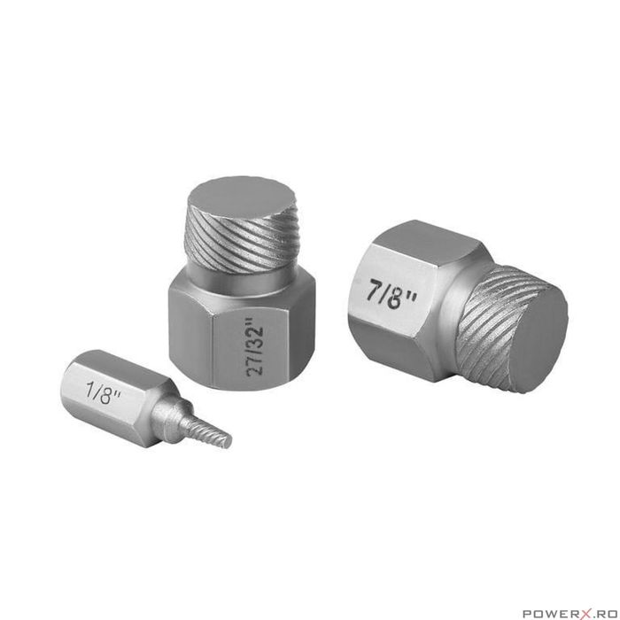 Set extractoare pentru suruburi rupte 3-23 mm, 25 piese, Kraft