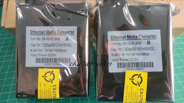 Media Converter Part ZX-1G1E-3KM A/B RJ45 GB