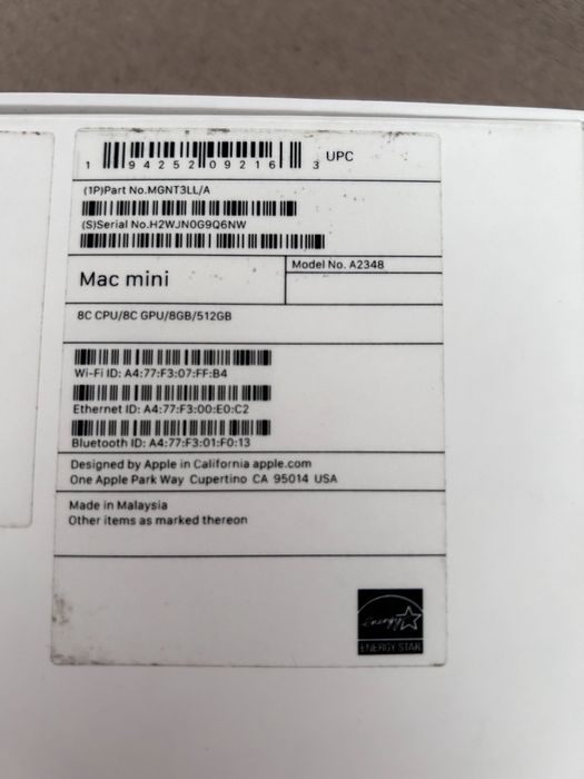 Apple Mac mini m1