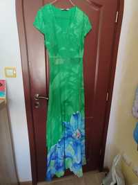 Официална дълга рокля в зелен цвят