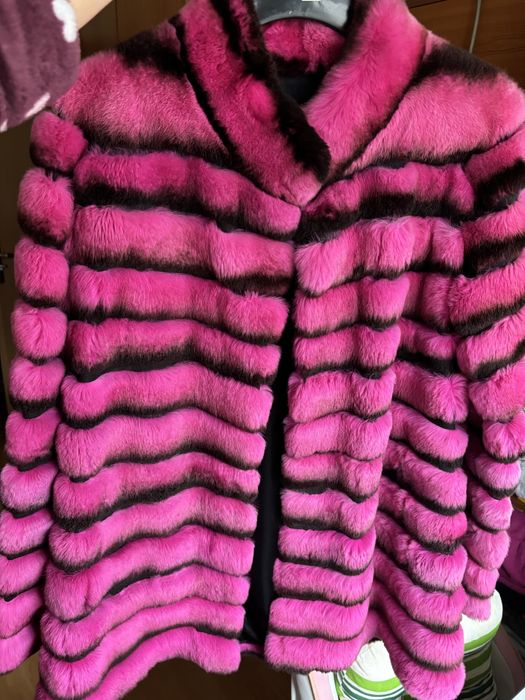 Haina din blana naturala chinchilla rex