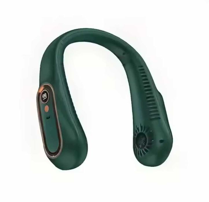 Ventilator portabil pentru gat, cu acumulator  verde
