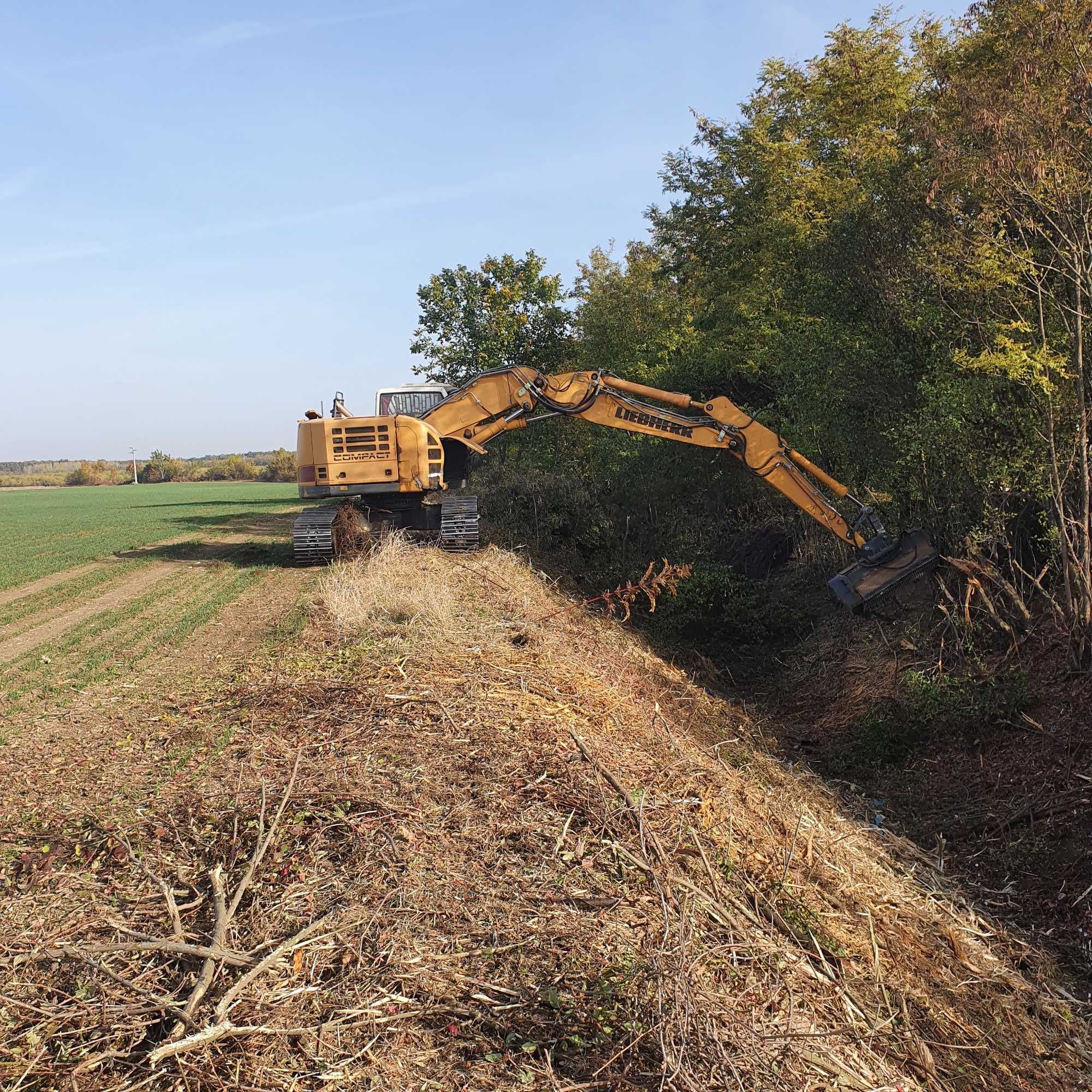 Excavator Liebherr 924 compact cu tocator forestier