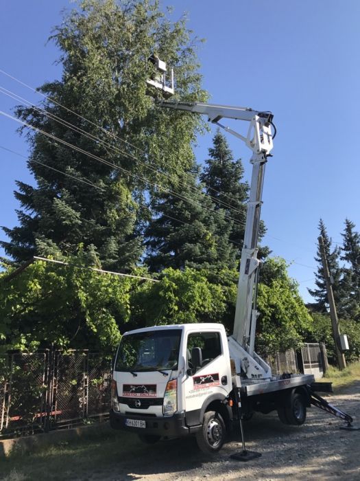 Рязане и кастрене на опасни дървета с автовишка