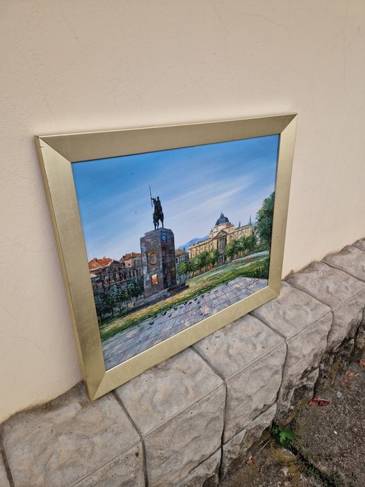 Антикварна картина Масло автор платно картина пейзаж