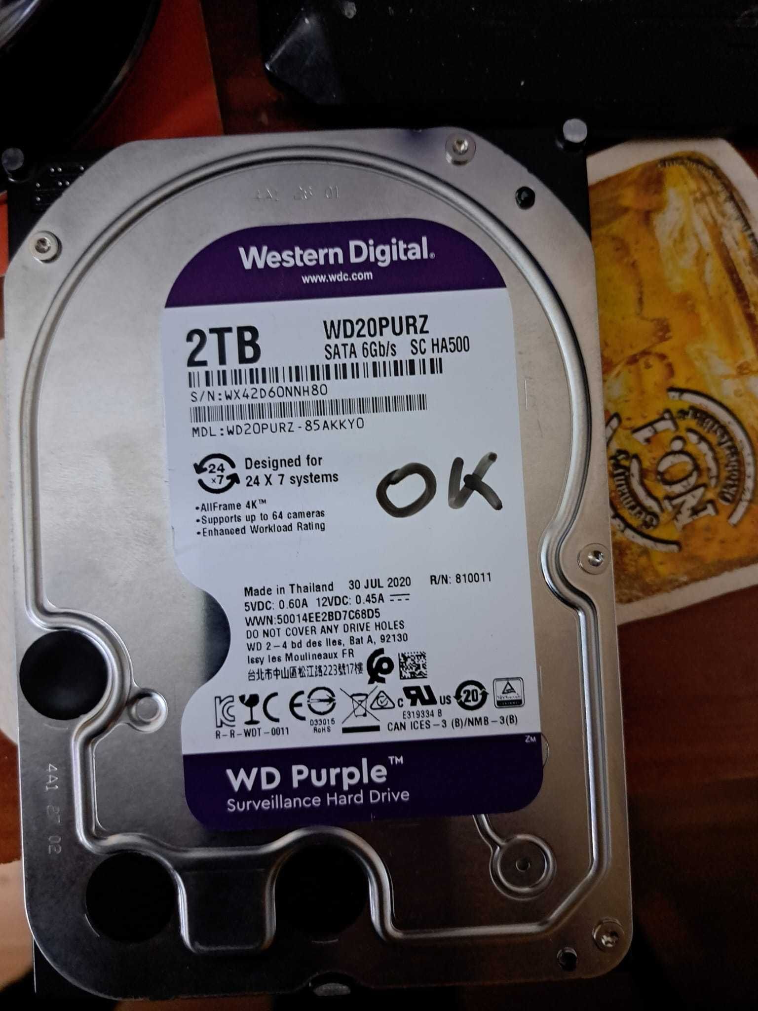 Hard Disk Supraveghere WD Purple 2TB, 64MB cache, SATA III