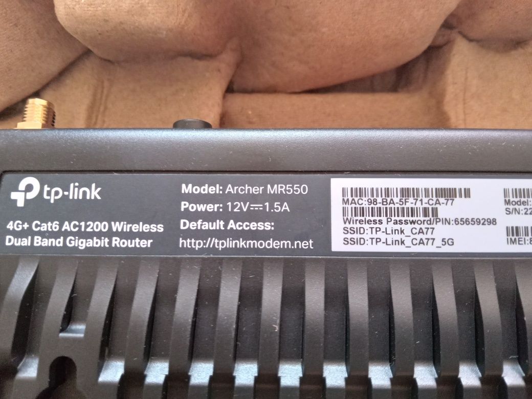 Нов TP-Link Archer MR550 – 4G+ Cat6 AC1200 рутер с SIM, Dual-Band