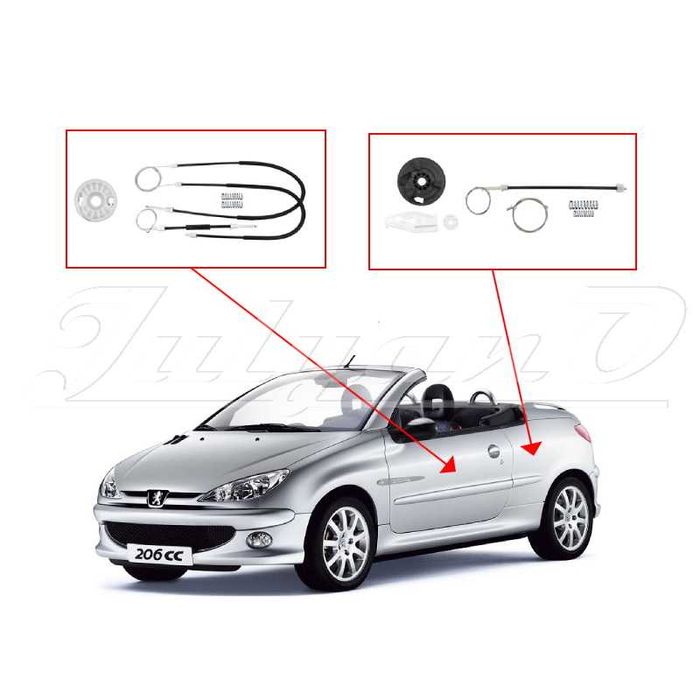 Ремонтен комплект за ел. машинка за стъкло за PEUGEOT 206 CC - Cabrio